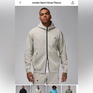 Jordan Sport Light Gray Zip-Up Hoodie